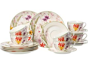 4006344319019 - Kaffeeservice RITZENHOFF & BREKER Flora Geschirr-Sets Gr 18 tlg bunt Geschirr-Sets für 6 Personen Geschirr-Set BlütenBlättermotiv