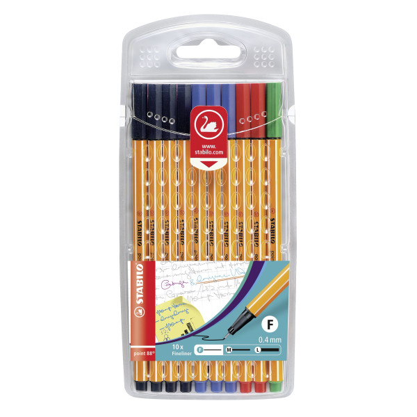 4006381186384 - STABILO point 88 Fineliner farbsortiert 04 mm - 10 Stück