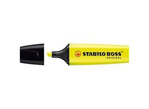 4006381215725 - Textmarker STABILO® BOSS Original Keilspitze lichtbeständig schnell trocknend gelb 10 Stück