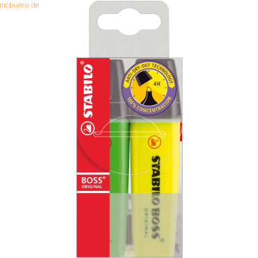 4006381224222 - - Stabilo boss 70 2er-Pack Textmarker - 2 bis 5 mm Strich - nachfüllbar - Tinte auf Wasserbasis - sortierte Farben 4006381224222 - - Stabilo boss 70 2er-Pack Textmarker - 2 bis 5 mm Strich - nachfüllbar - Tinte auf Wasserbasis - sortierte Farben