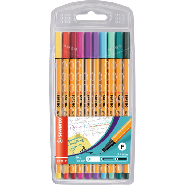 4006381261265 - Fineliner Point 8810 Etui 10Farben 04 mm 4006381261265 STABILO 8810-1 10 Stück