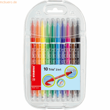 4006381361729 - STABILO Filzstift und Fineliner in einem STABILO Trio 2in1 - 10 Stück