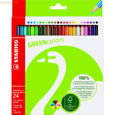 4006381390682 - STABILO Buntstifte GREENcolors farbig sortiert 24 Stk sechseckig