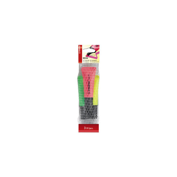 4006381401203 - Textmarker-Set STABILO Neon 72 3-1 Etui 3-farbig sortiert 2-5mm Keilspitze 4006381401203 3 Stück