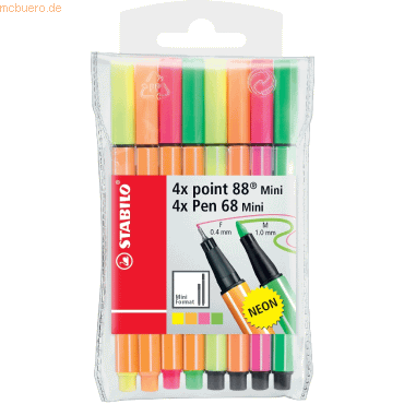 4006381460569 - Fineliner   Premium-Filzstift point 88 Mini   Pen 68 Etui -Neo