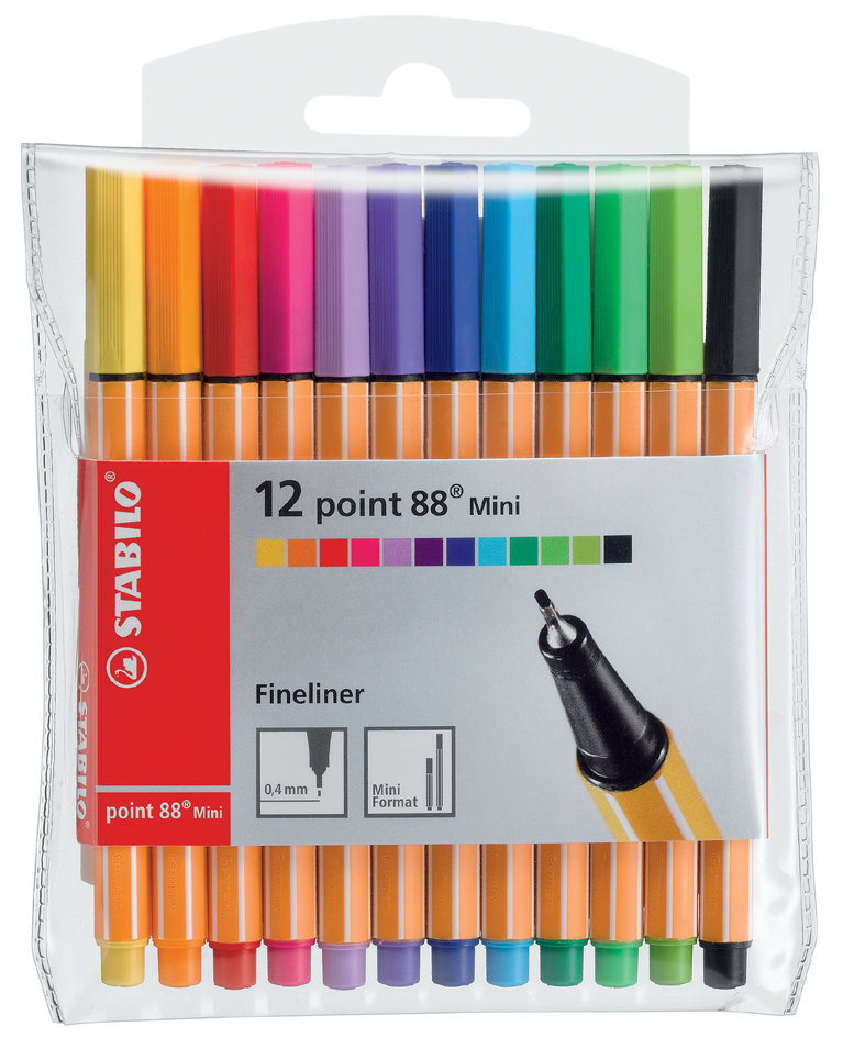 4006381460576 - STABILO Fineliner STABILO point 88 Mini -18er Pack - inkl 5 Neonfarben