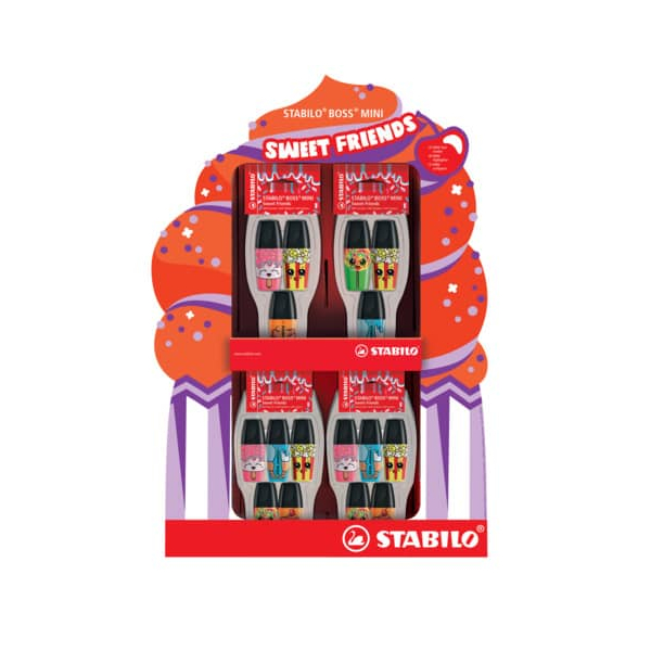 4006381543217 - Textmarker-Set STABILO BOSS MINI Sweet Friends Edition Display 07 96-08 Display farbig sortiert 2-5mm Keilspitze 40063815432 24 Stück