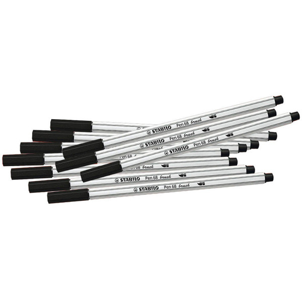 4006381546065 - STABILO Brush-Pens Filzstift Pen68 sz 10St keine Herstellerangabe Schwarz