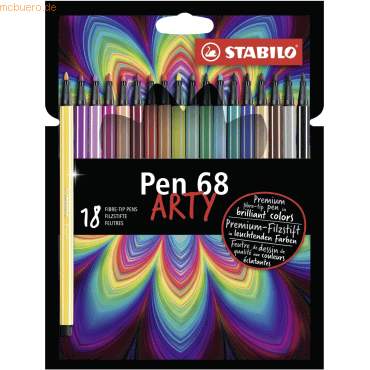 4006381547024 - STABILO Premium-Filzstifte Pen 68 ARTY 18 Farben bunt Modell 1