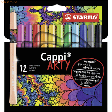 4006381559195 - 6 x Filzstift mit Kappenring Cappi Arty Etui VE=12 Farben