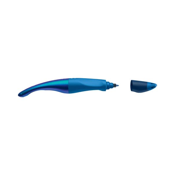 4006381568418 - Ergonomischer Tintenroller für Linkshänder - STABILO EASYoriginal Holograph Edition in blau - Einzelstift - Schreibfarbe blau (löschbar) - inklusive