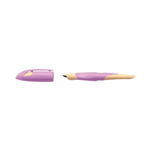 4006381568906 - Ergonomischer Schulfüller für Rechtshänder mit Standard-Feder M - EASYbirdy Pastel Edition in soft pink apricot - Einzelstift - 