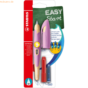 4006381568968 - STABILO Schulfüller EASYbirdy Linkshänder M-Feder Pastel Edition soft pink apricot inkl Patrone & Einstellwerkzeug 4006381568968 - STABILO Schulfüller EASYbirdy Linkshänder M-Feder Pastel Edition soft pink apricot inkl Patrone & Einstellwerkzeug