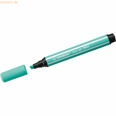 4006381569453 - STABILO Pen 68 MAX - Felt-tip pen with thick chisel tip - ice green