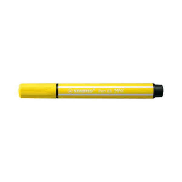 4006381569538 - STABILO Pen 68 MAX - Felt-tip pen with thick chisel tip - lemon yellow