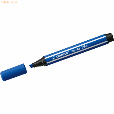 4006381569613 - STABILO Pen 68 MAX - Felt-tip pen with thick chisel tip - dark blue