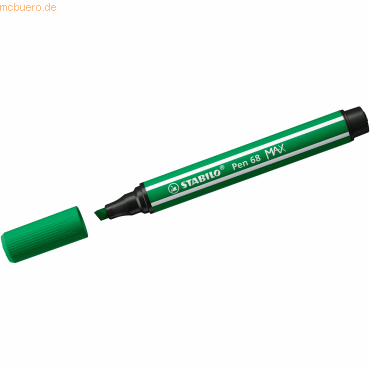 4006381569651 - STABILO Pen 68 MAX - Felt-tip Pen With Thick Chisel Tip - Emerald Green