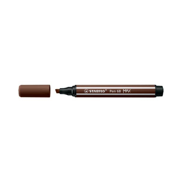 4006381569736 - STABILO Pen 68 MAX - Felt-tip pen with thick chisel tip - brown