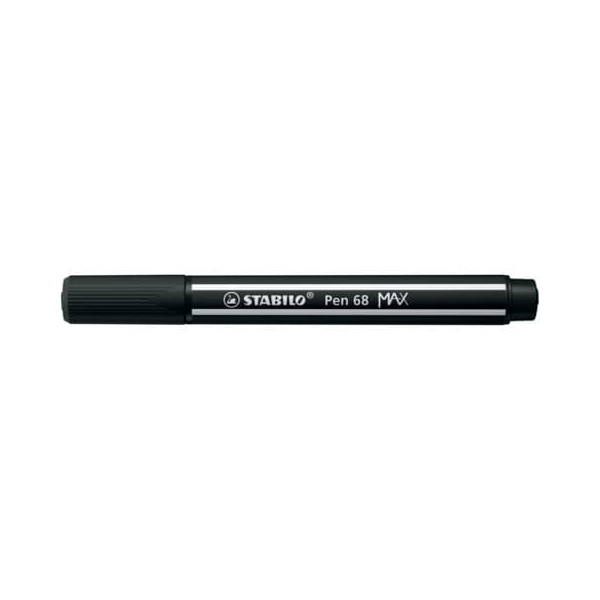 4006381569750 - STABILO Pen 68 MAX - Felt-tip pen with thick chisel tip - black