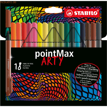 4006381581882 - STABILO Filzstifte Fil pointMax 18er ARTY Etui 08 Mehrfarbig