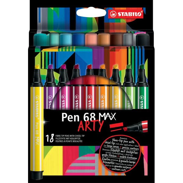 4006381590020 - Pen 68 MAX 18er Etui ARTY Filzstift Pen 68 MAX mit Keilspitze 4006381590020 18 Stück