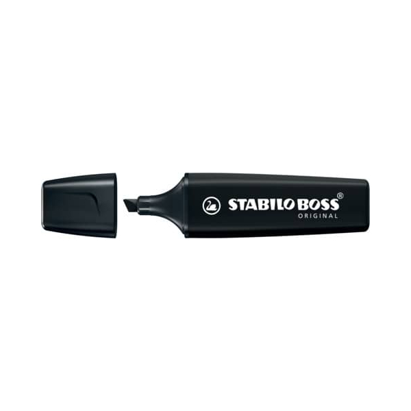 4006381599771 - Textmarker STABILO® BOSS Original NatureCOLORS Keilspitze lichtbeständig schnell trocknend schwarz 1 Stück