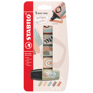 4006381615655 - 10 x Textmarker BOSS MINI Naturevibes Blister 5 Stück 5 Farben