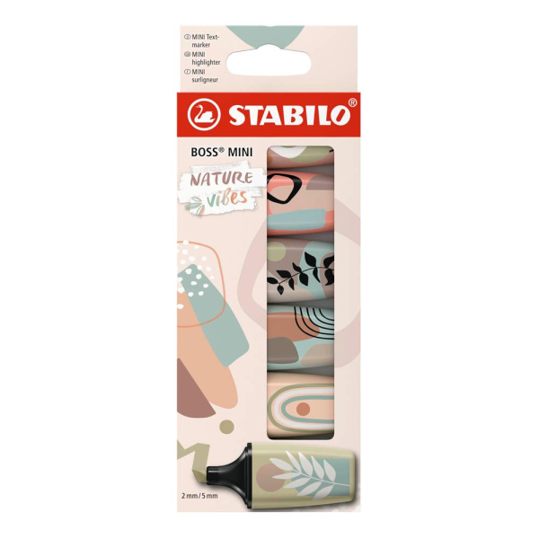 4006381615815 - STABILO BOSS MINI 7 6 31 Textmarker Farbig sortiert Breit Keilspitze - 5 mm 6 Stück