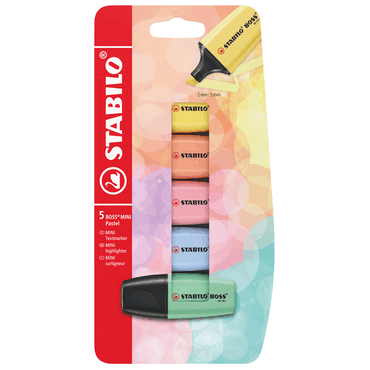 4006381616881 - 10 x Textmarker BOSS MINI Pastel Blister 5 Stück 5 Farben 4006381616881 - 10 x Textmarker BOSS MINI Pastel Blister 5 Stück 5 Farben