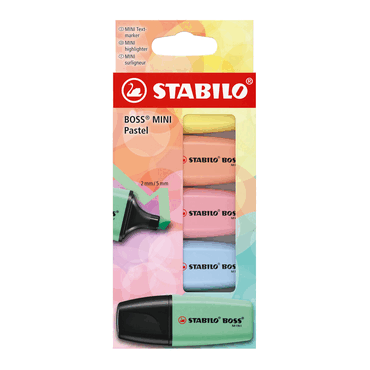 4006381616911 - 10 x Textmarker BOSS MINI Pastel Pack 5 Stück 5 Farben