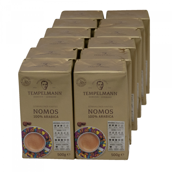 4006406210087 - TEMPELMANN Kaffee Nomos 110387 gemahlen 12x500g   4006406210087 Kaffeerösterei Hubert Tempelmann GmbH &