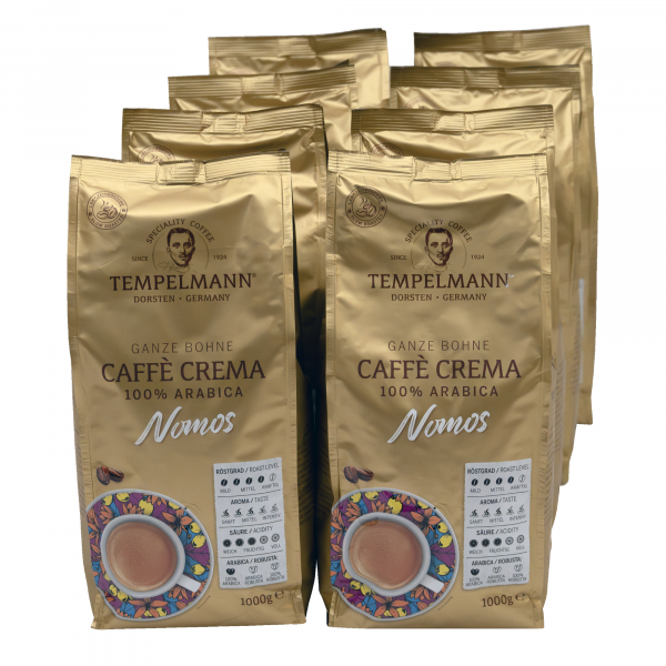 4006406210179 - TEMPELMANN Kaffee Nomos Caffé Crema 120247 ganze Bohne 8x1000g   4006406210179 Kaffeerösterei Hubert T