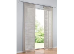 4006470361869 - Schiebegardine HEINE HOME Gardinen Gr 245 cm Klettschiene 60 cm grau (taupe) Schiebegardinen halbtransparent