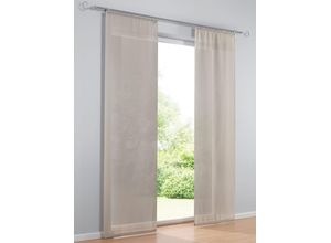 4006470362026 - Schiebegardine HEINE HOME Gardinen Gr 145 cm Klettschiene 60 cm grau (taupe) Schiebegardinen halbtransparent