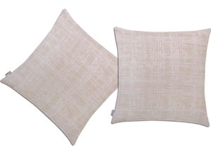 4006470449376 - Dekokissen NEUTEX FOR YOU Colin Dekokissen_Sitzkissen_Kissenhüllen Gr B L 60 cm x 60 cm 2 St beige (leinen gemustert) Dekokissen gemustert Kissenhülle ohne Füllung 2 Stück