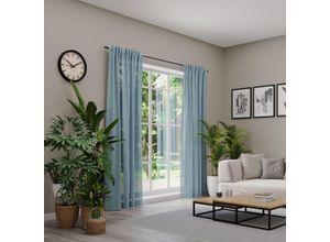 4006470481581 - Vorhang NEUTEX FOR YOU Libre-ECO Gardinen Gr 245 cm Multifunktionsband 142 cm blau Schlafzimmergardinen Nachhaltig