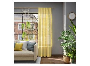 4006470481659 - Vorhang NEUTEX FOR YOU Libre-ECO Gardinen Gr 245 cm Stangendurchzug 142 cm gelb Stangendurchzug Nachhaltig