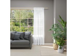 4006470499920 - Vorhang NEUTEX FOR YOU Allure weiß (reinweiß) B140cm H160cm Jacquard Polyester Gardinen Schal mit Multifunktionsband Breite 140 cm nach Maß