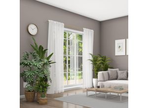 4006470506840 - Vorhang NEUTEX FOR YOU Kiss weiß (wollweiß) B142cm H150cm Jacquard Polyester Gardinen Schal mit verdeckten Schlaufen Breite 142 cm nach Maß