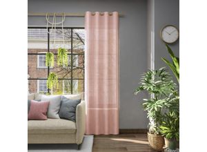 4006470509285 - Vorhang NEUTEX FOR YOU Libre-ECO orange (koralle) B142cm H190cm Jacquard Polyester Gardinen Nachhaltig Breite 142 cm nach Maß