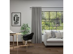 4006470509599 - Vorhang NEUTEX FOR YOU Linessa grau (hellgrau) Gardinen 275cm verdeckte Schlaufen 137cm Polyester Schal mit verdeckten Schlaufen Breite 137 cm nach Maß B137cm H275cm