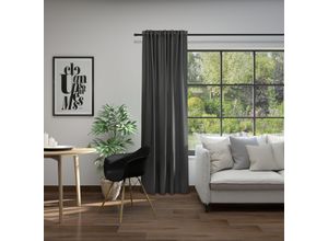 4006470509759 - Vorhang NEUTEX FOR YOU Linessa grau B137cm H190cm Jacquard Polyester Gardinen Schal mit verdeckten Schlaufen Breite 137 cm nach Maß