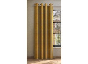 4006470516917 - Vorhang NEUTEX FOR YOU ALASKA Nach Maß Gardinen Gr 265 cm Ösen 144 cm grau (taupe messingfarben) Ösen Vintageoptik