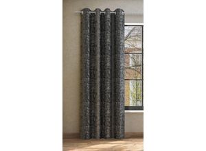4006470517990 - Vorhang NEUTEX FOR YOU ALASKA Nach Maß Gardinen Gr 295 cm Ösen 144 cm schwarz Ösen Vintageoptik