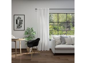 4006470520310 - Vorhang NEUTEX FOR YOU Linessa weiß (wollweiß) B137cm H290cm Jacquard Polyester Gardinen Schal mit verdeckten Schlaufen Breite 137 cm nach Maß