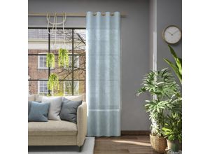 4006470529207 - Vorhang NEUTEX FOR YOU Libre-ECO blau B142cm H195cm Jacquard Polyester Gardinen Nachhaltig Breite 142 cm nach Maß