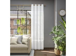 4006470529856 - Vorhang NEUTEX FOR YOU Libre-ECO weiß (wollweiß) Gardinen 195cm Ösen 142cm Polyester Nachhaltig Breite 142 cm nach Maß B142cm H195cm