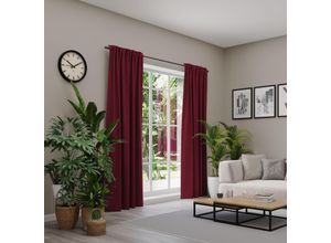 4006470532849 - Vorhang NEUTEX FOR YOU BELMONDO rot (bordeaux) B138cm H230cm Polyester Gardinen Uni mit samtiger Oberfläche nach Maß