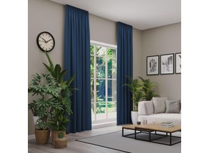 4006470534799 - Verdunkelungsvorhang NEUTEX FOR YOU INSULA blau B137cm H215cm Polyester Gardinen Uni-Dimout für starke Verdunklung nach Maß