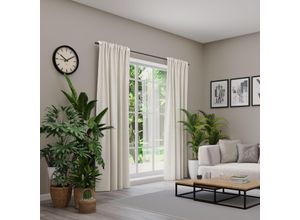 4006470535628 - Vorhang NEUTEX FOR YOU BELMONDO grau (taupe) B138cm H180cm Polyester Gardinen Uni mit samtiger Oberfläche nach Maß 4006470535628 - Vorhang NEUTEX FOR YOU BELMONDO grau (taupe) B138cm H180cm Polyester Gardinen Uni mit samtiger Oberfläche nach Maß